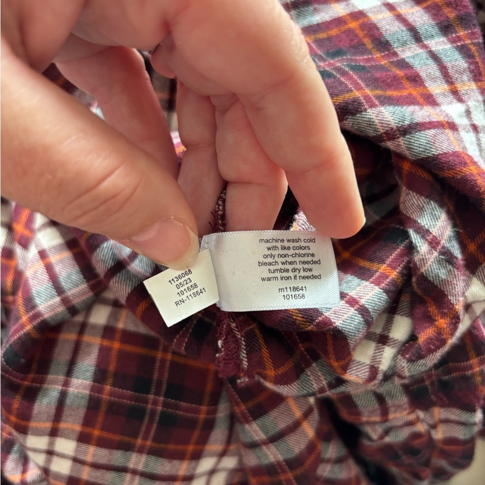 Lane Bryant Burgundy and White Oversized Plaid Shirt Szie‎ 18/20 - Picture 10 of 10